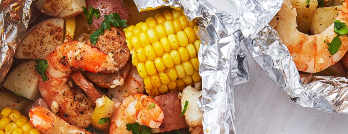 Grilled Prawn Foil Packets for fish braai