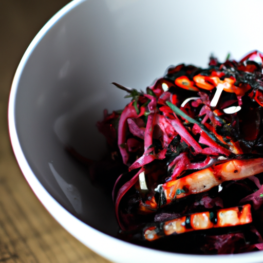 Braai coleslaw with beets and a balsamic glaze