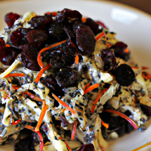 Braai coleslaw with dried cranberries and poppy seed dressing